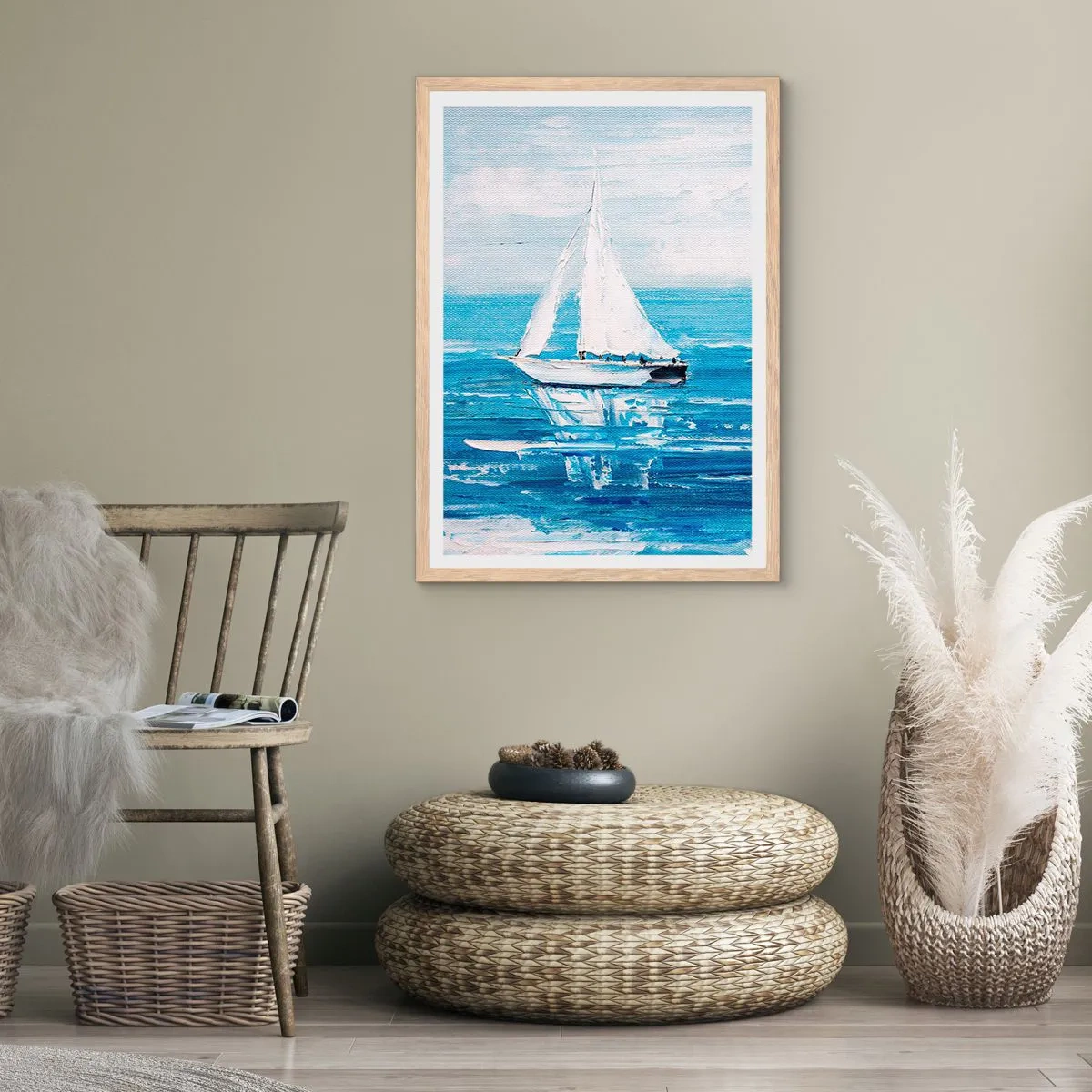 Póster en marco roble claro - Con un amigo a tu lado - 40x50 cm