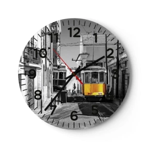 Reloj de pared - Reloj de vidrio - Espíritu de Lisboa - 30x30 cm