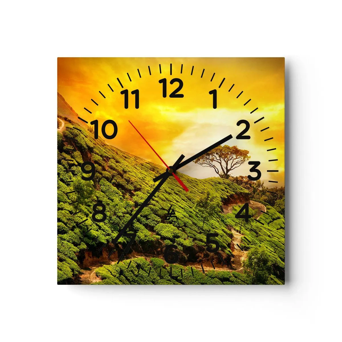 Reloj de pared - Reloj de vidrio - Por un camino sinuoso, por una verde pendiente - 40x40 cm