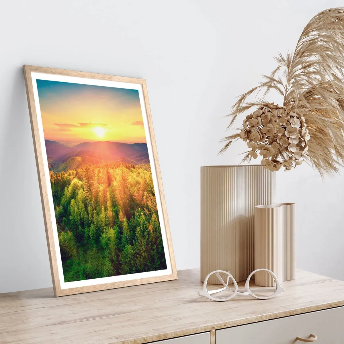 Póster en marco roble claro - Desde lo alto - 70x100 cm