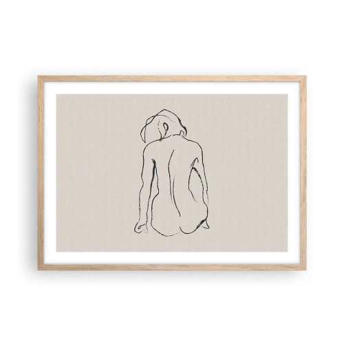 Póster en marco roble claro - Esbozos de una espalada - 70x50 cm