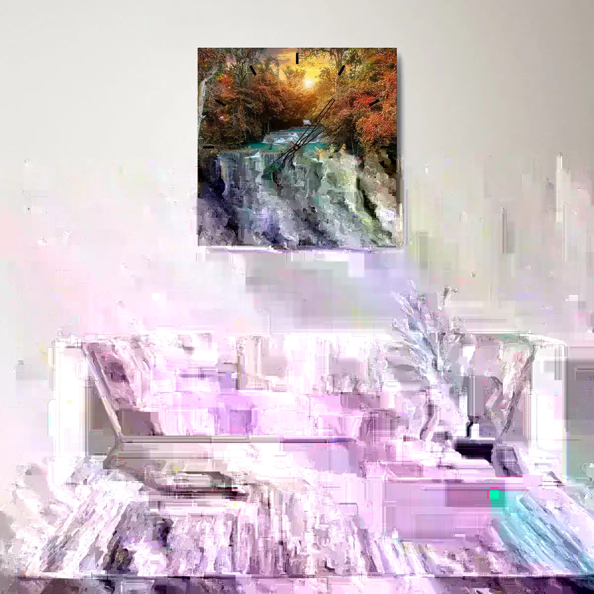 Reloj de pared - Reloj de vidrio - El tesoro escondido del bosque - 40x40 cm