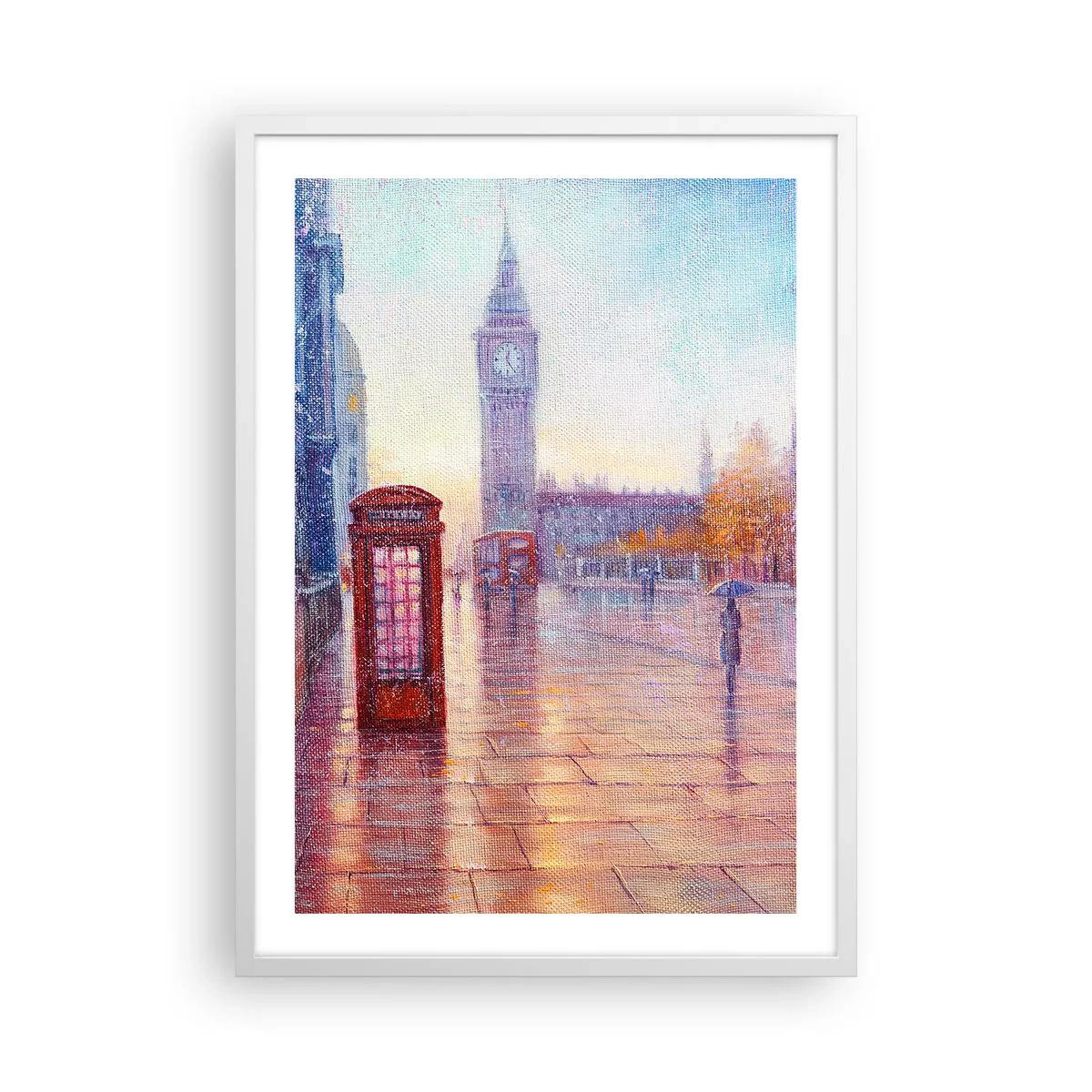 Póster en marco blanco - Un día de otoño en Londres - 50x70 cm