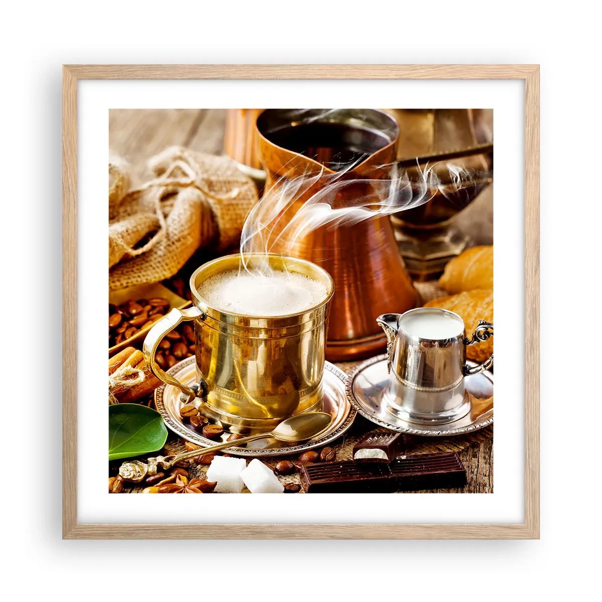 Póster en marco roble claro - Que tengas un buen día - 50x50 cm