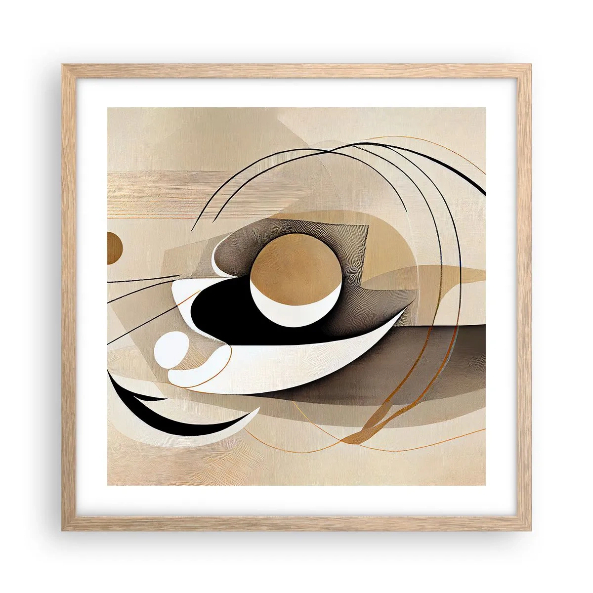 Póster en marco roble claro - Composición: la esencia de las cosas - 50x50 cm