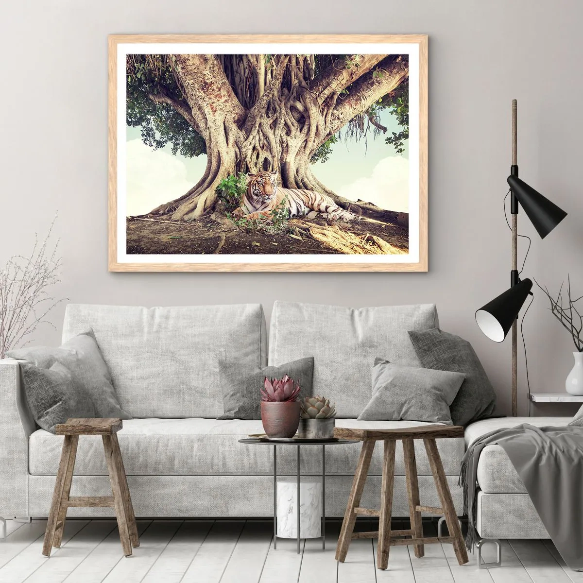 Póster en marco roble claro - Una visión desde el Génesis - 70x50 cm