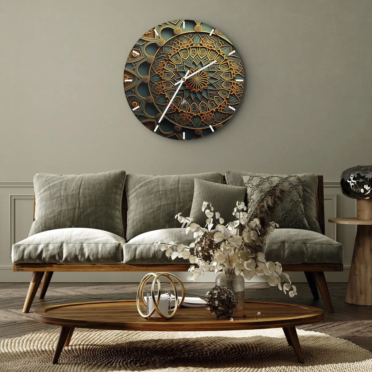 Reloj de pared - Reloj de vidrio - En un clima árabe - 40x40 cm