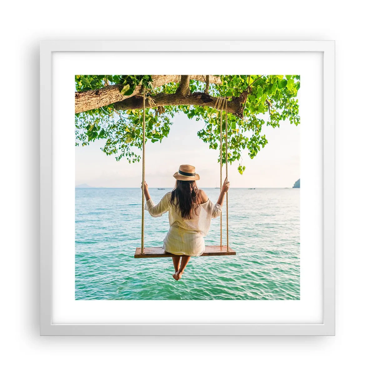 Póster en marco blanco - La vida es bella - 40x40 cm