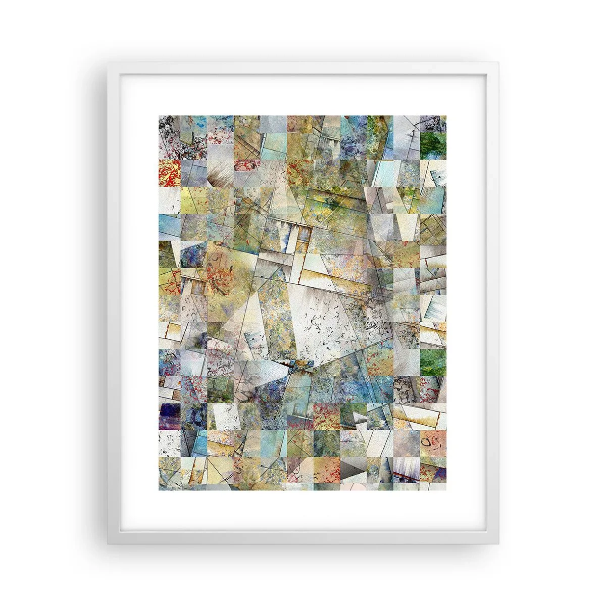 Póster en marco blanco - Remodelación geométrica - 40x50 cm