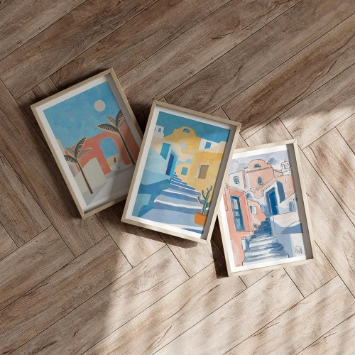 Póster en marco roble claro - Un día árabe - 50x70 cm