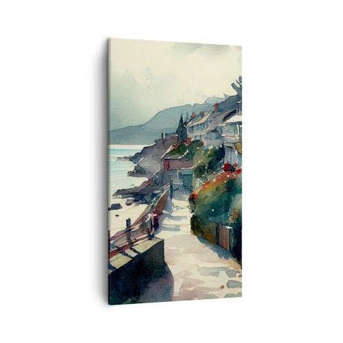 Cuadro sobre lienzo - Impresión de Imagen - Ciudad mediterránea - 45x80 cm