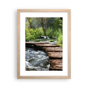 Póster en marco roble claro - Sobre una cascada de espuma - 30x40 cm