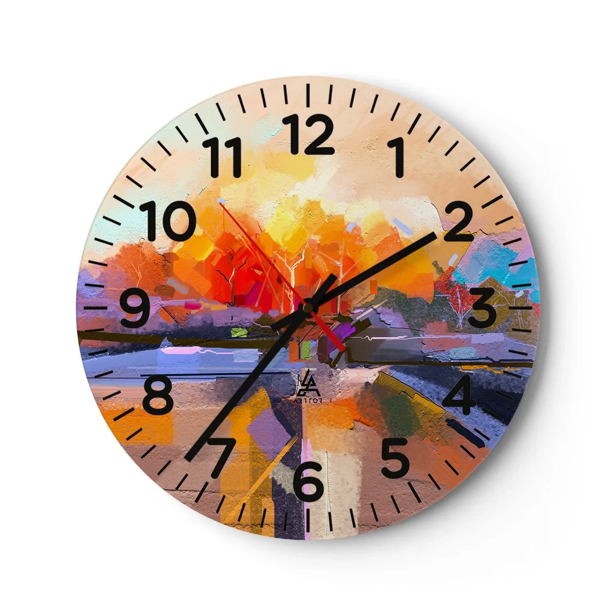 Reloj de pared - Reloj de vidrio - Llegó el otoño - 30x30 cm