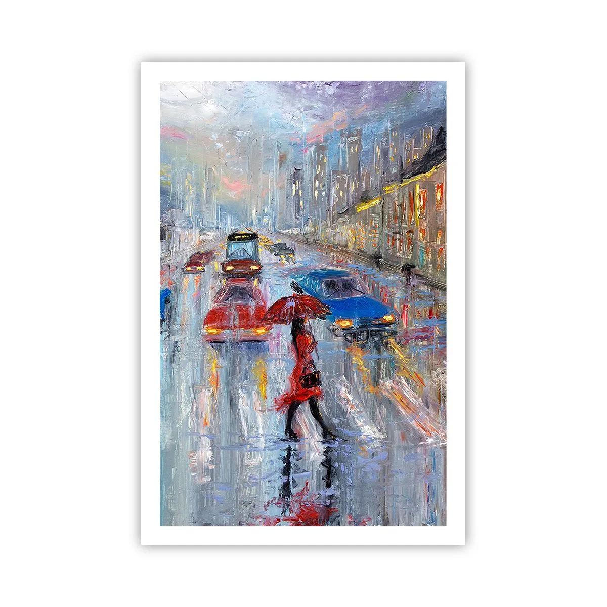 Póster - Una tarde de lluvia en la ciudad - 61x91 cm