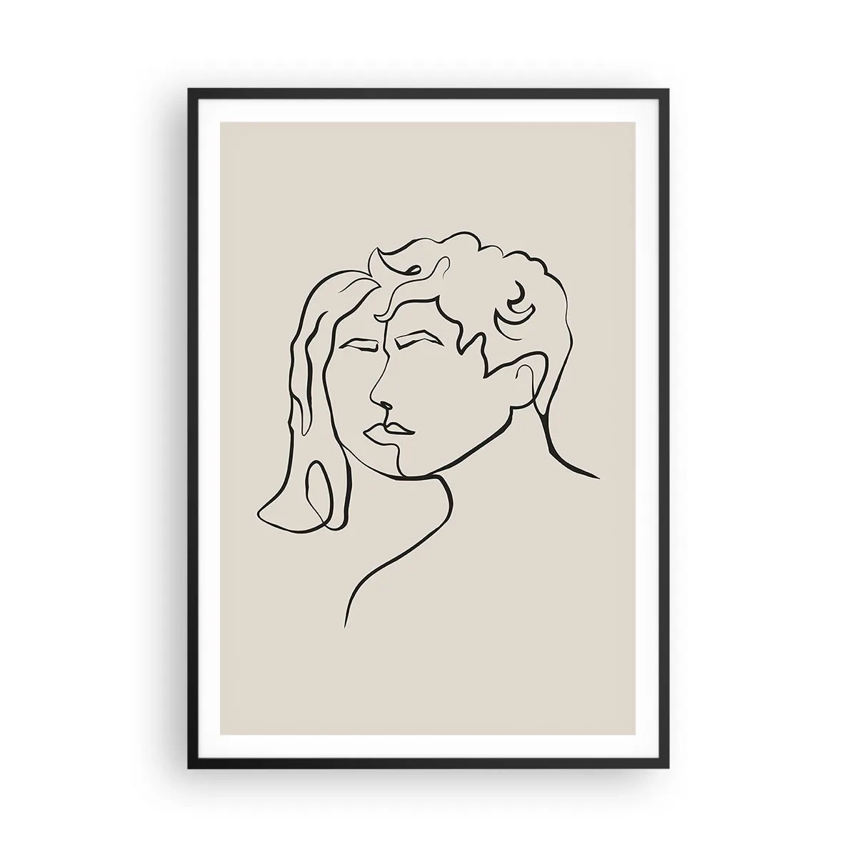 Póster en marco negro - Y se convirtieron en uno - 70x100 cm