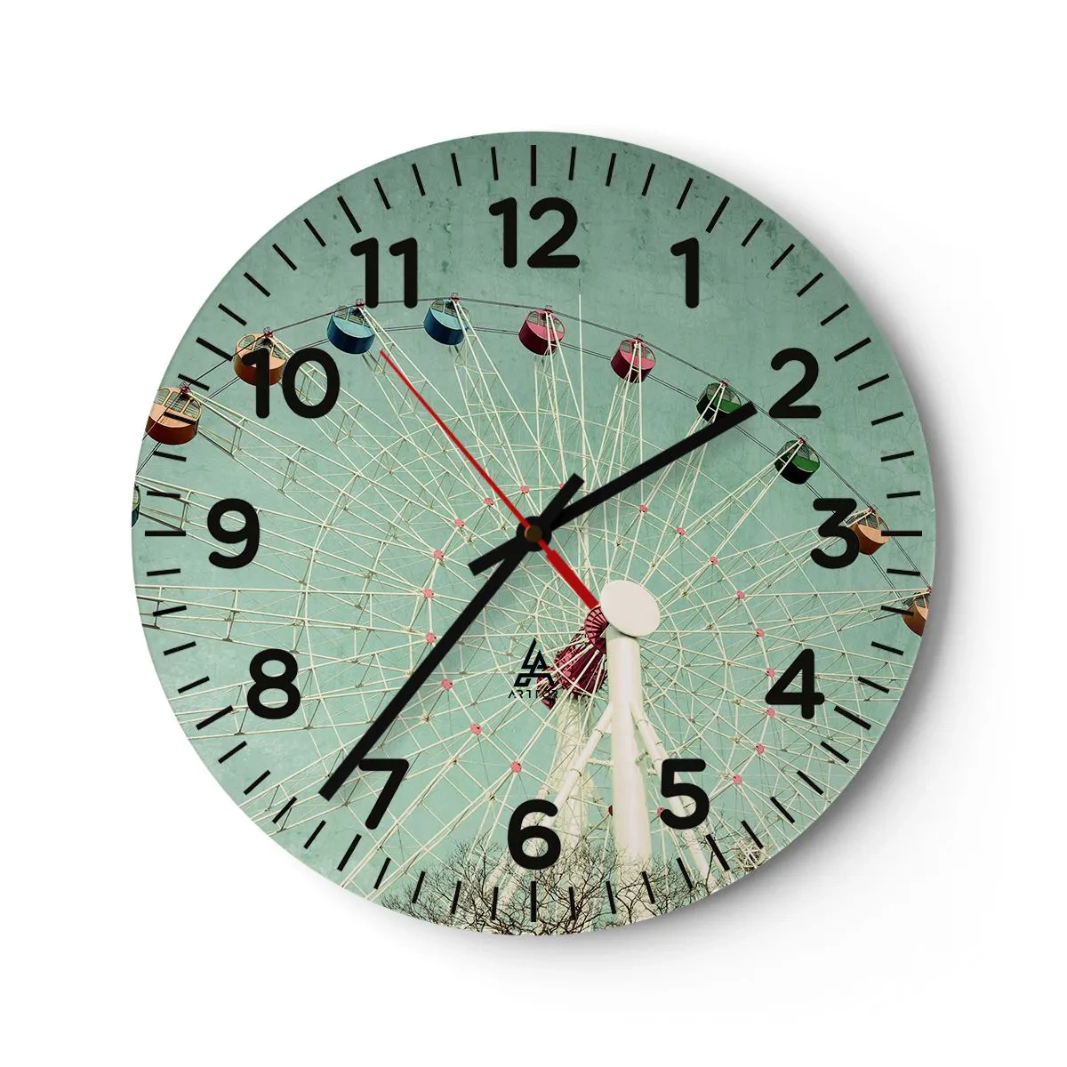 Reloj de pared - Reloj de vidrio - Te invitamos a jugar - 40x40 cm