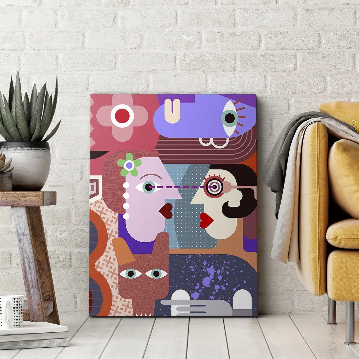 Cuadro sobre lienzo - Impresión de Imagen - Cara a cara - 65x120 cm