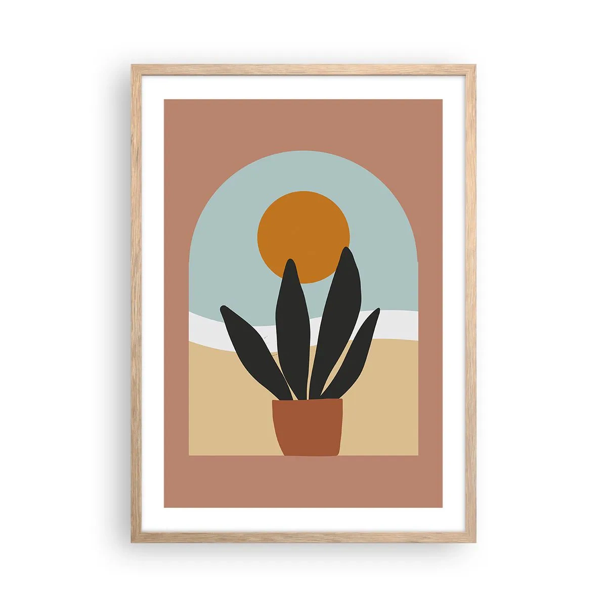 Póster en marco roble claro - Pequeñas alegrías - 50x70 cm