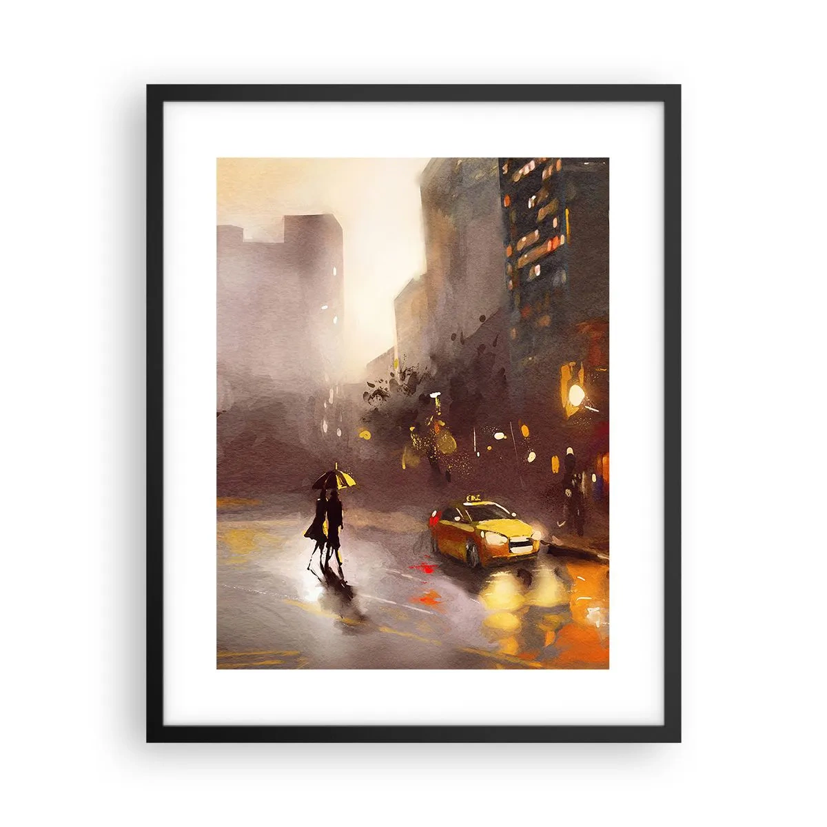 Póster en marco negro - En las luces de Nueva York - 40x50 cm