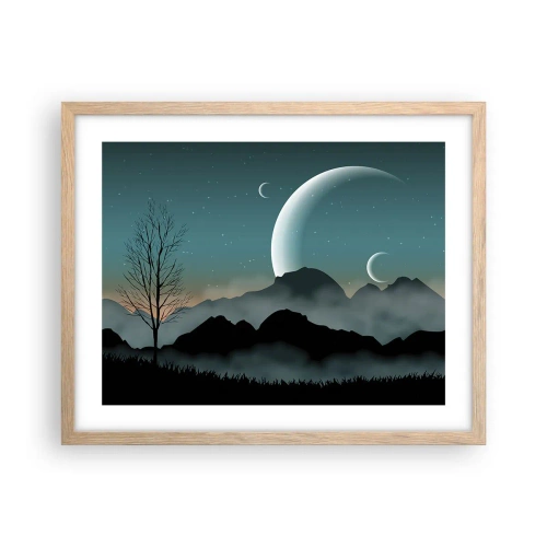 Póster en marco roble claro - Un carnaval de noche estrellada - 50x40 cm