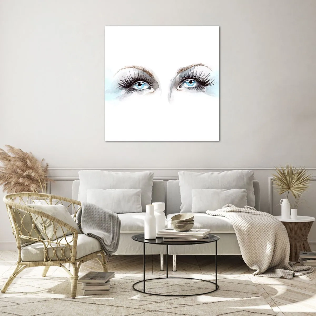 Cuadro sobre vidrio - Impresiones sobre Vidrio - ¿Los ojos de un ángel? - 40x40 cm