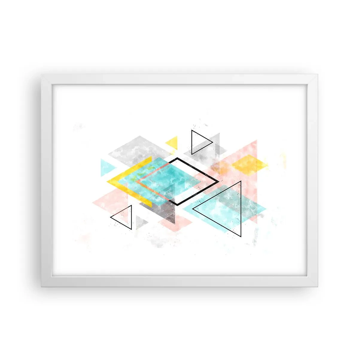 Póster en marco blanco - Un juego geométrico - 40x30 cm