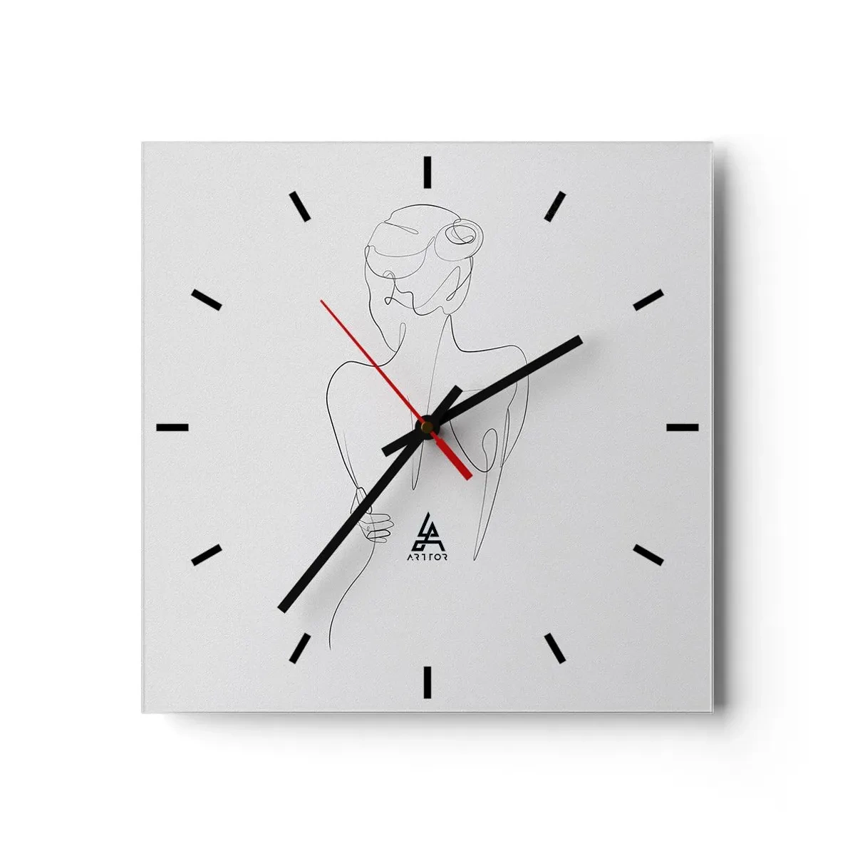 Reloj de pared - Reloj de vidrio - Música del cuerpo - 40x40 cm