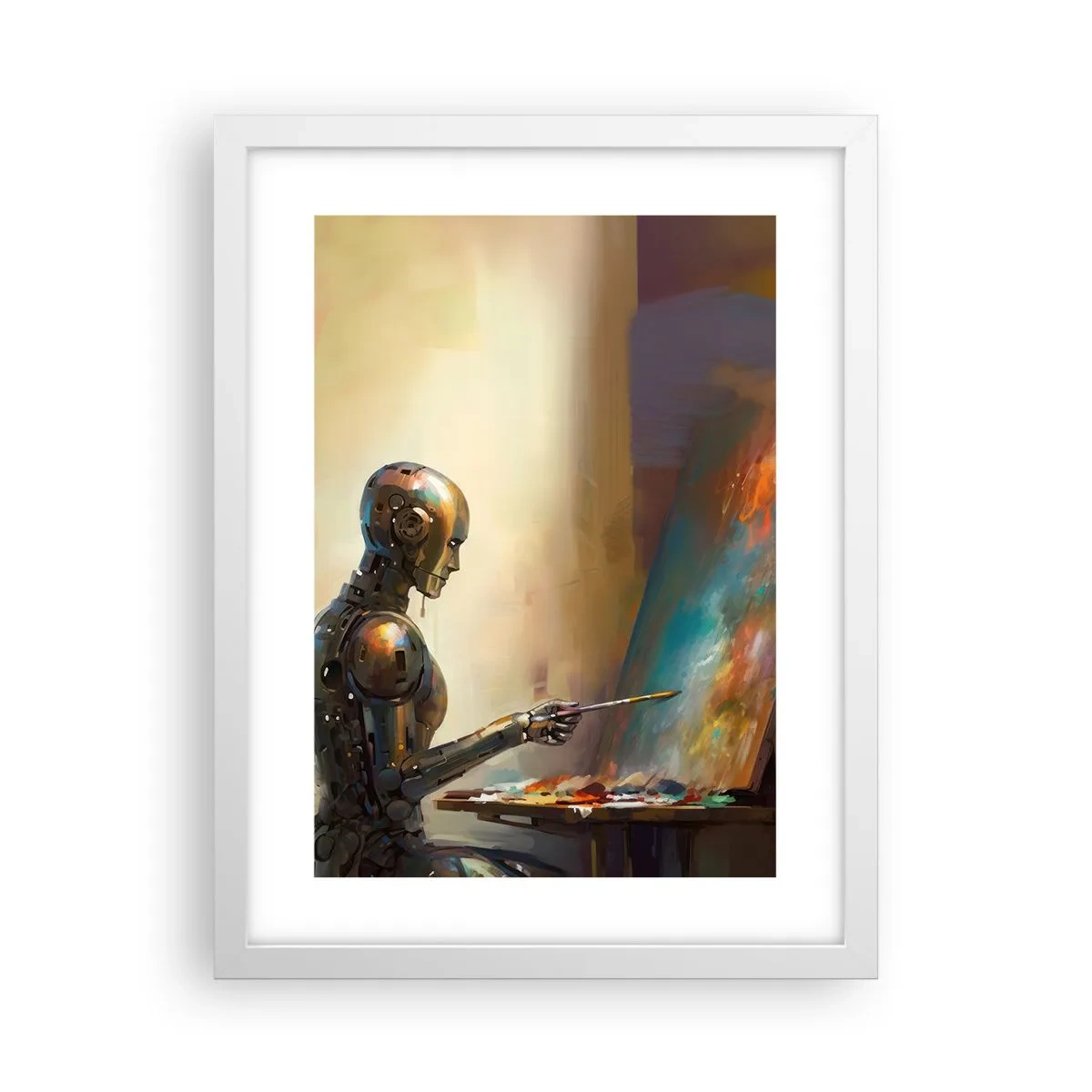 Póster en marco blanco - Arte del futuro - 30x40 cm