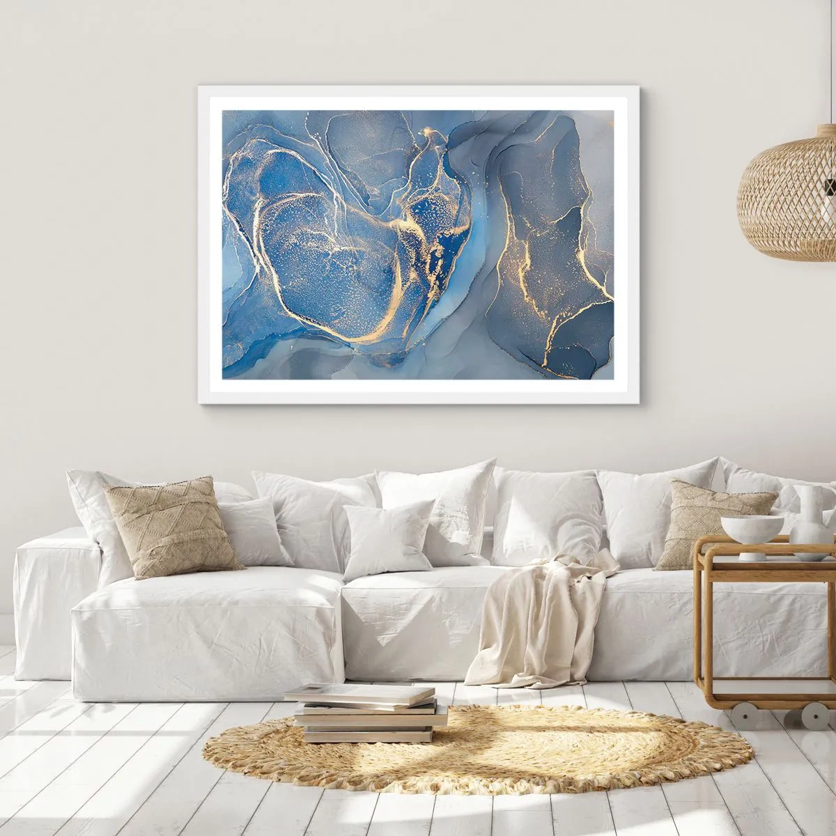 Póster en marco blanco - Polvo de oro - 70x50 cm