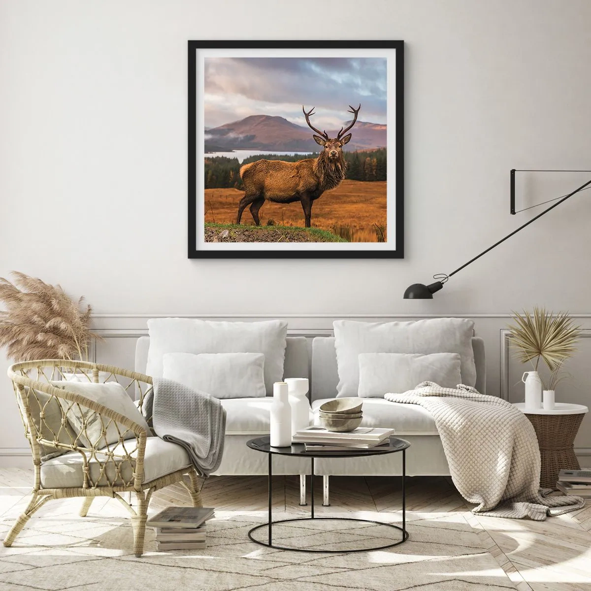Póster en marco negro - La majestuosidad de la naturaleza - 30x30 cm