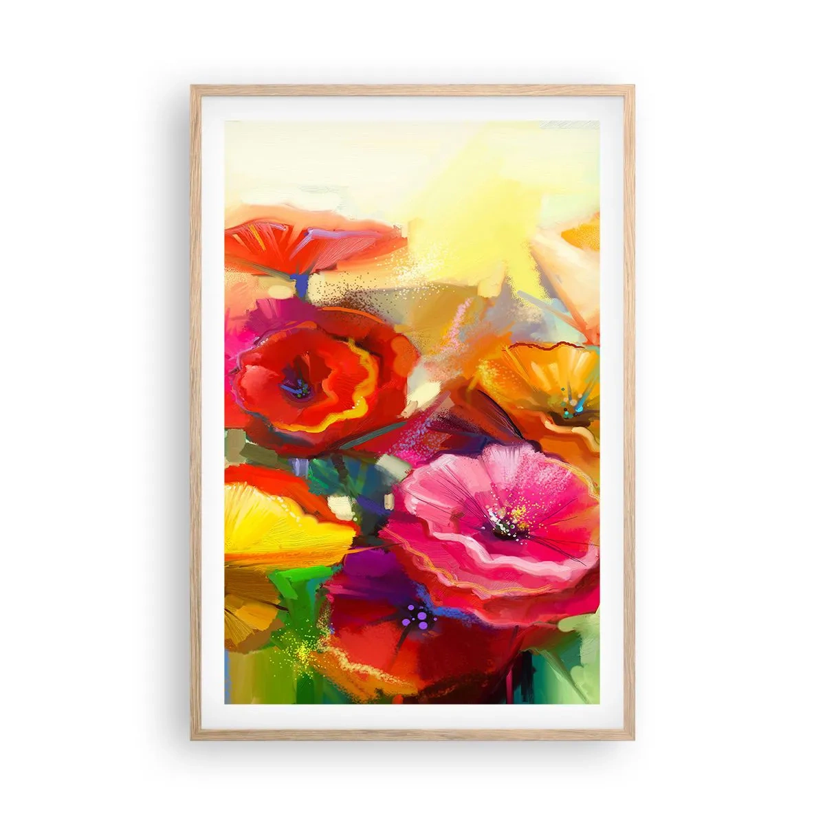 Póster en marco roble claro - No solo rojo - 61x91 cm