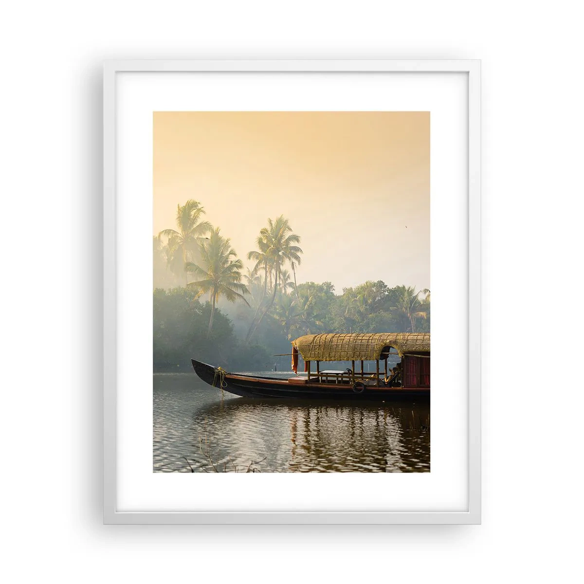 Póster en marco blanco - Casa en el río - 40x50 cm