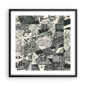 Póster en marco negro - La dinámica del presente - 50x50 cm