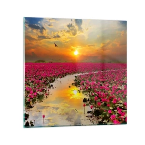 Cuadro sobre vidrio - Impresiones sobre Vidrio - La vida secreta del lago - 30x30 cm