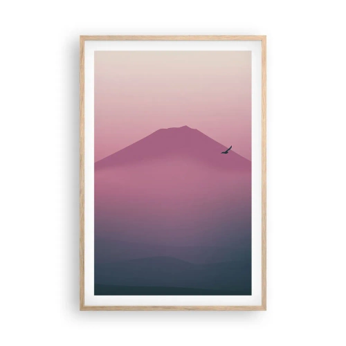 Póster en marco roble claro - Sobre las nubes - 61x91 cm