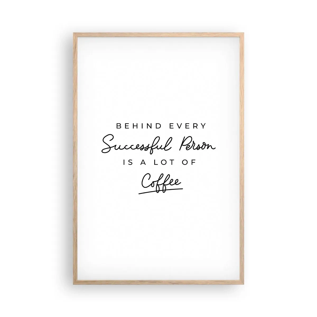 Póster en marco roble claro - El secreto del éxito - 61x91 cm