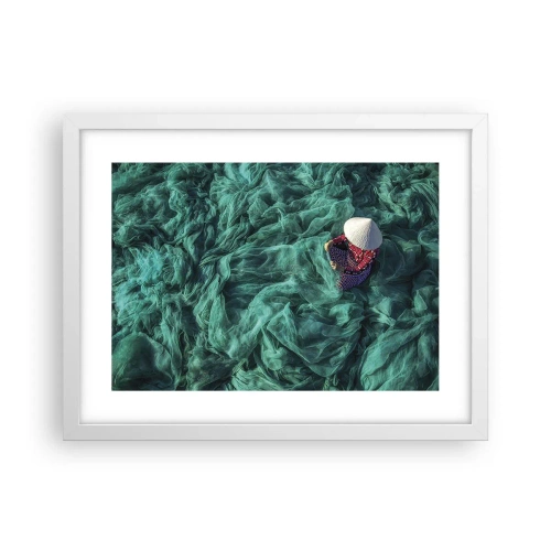 Póster en marco blanco - En un mar de redes - 40x30 cm