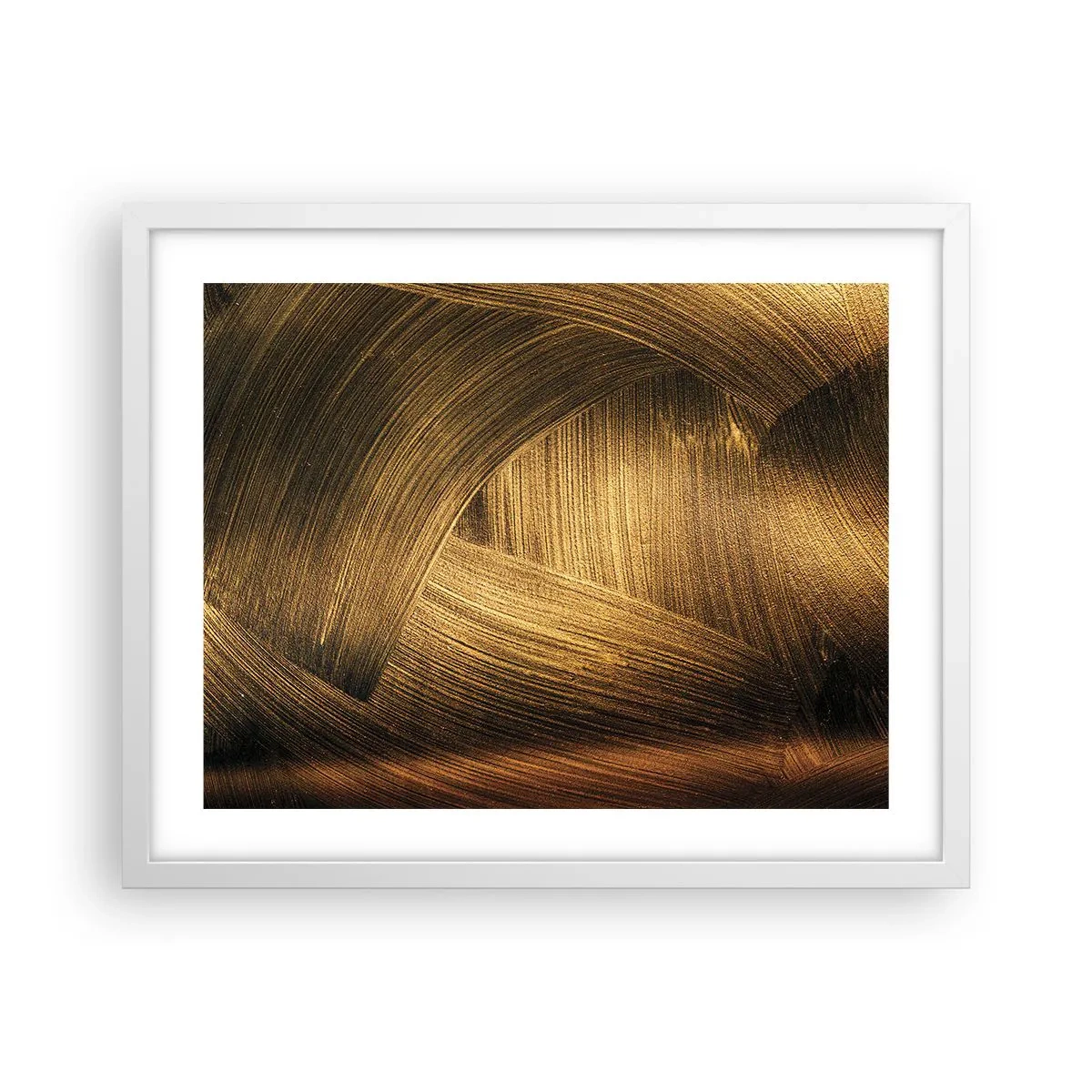 Póster en marco blanco - En un laberinto de oro - 50x40 cm