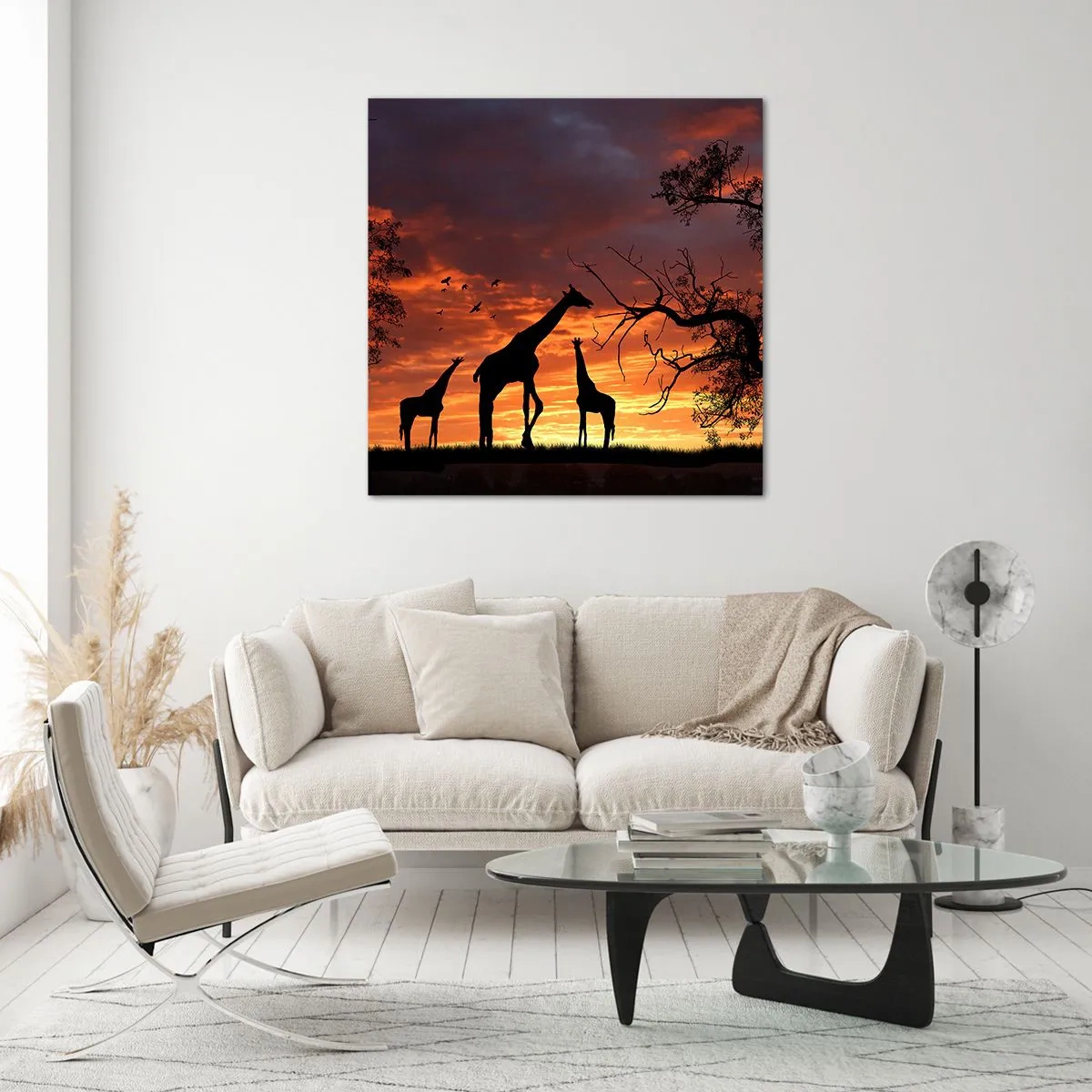 Cuadro sobre vidrio - Impresiones sobre Vidrio - Una pequeña cena con tus seres queridos - 50x50 cm