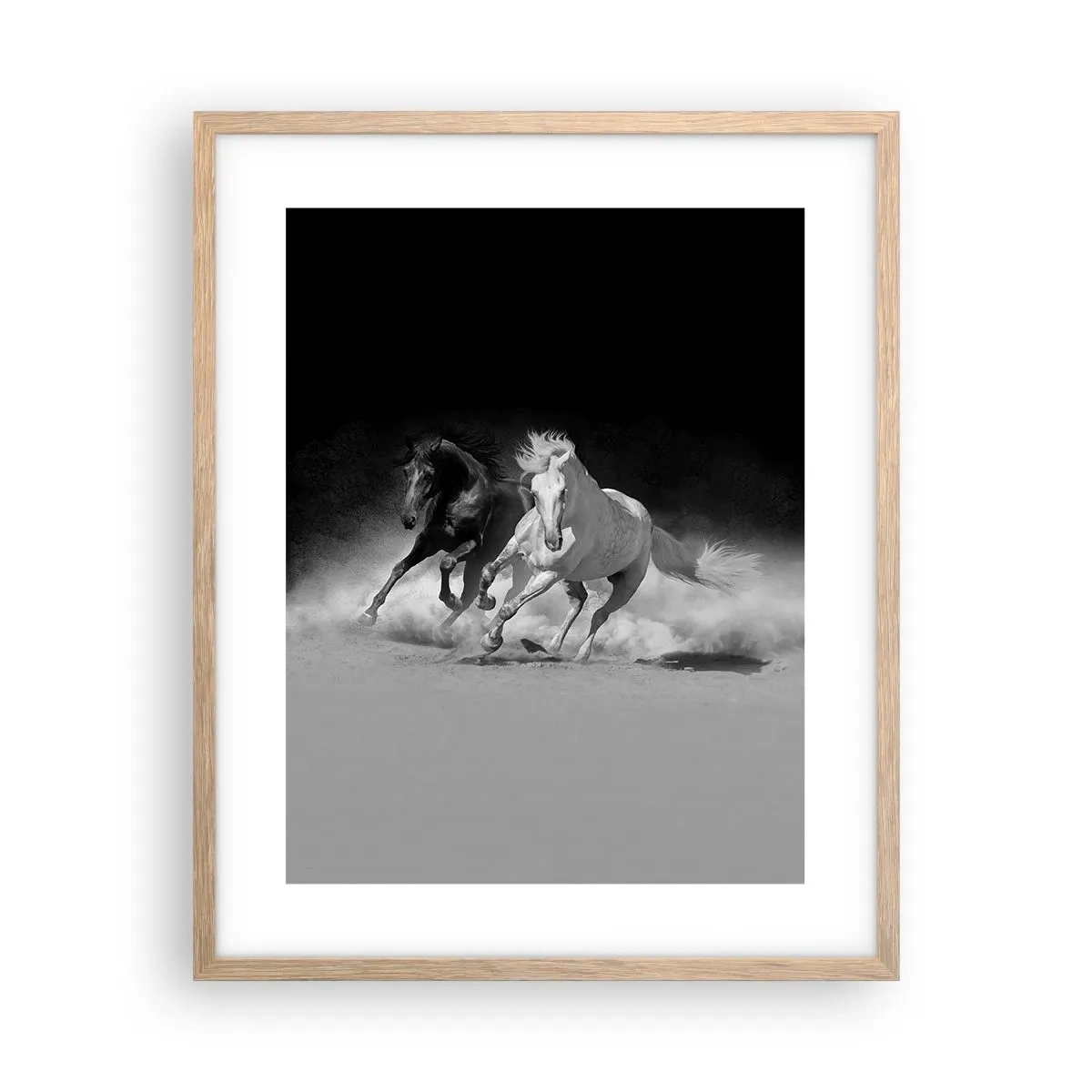 Póster en marco roble claro - El galope de la libertad - 40x50 cm