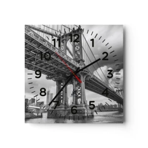 Reloj de pared - Reloj de vidrio - Al corazón de la ciudad - 30x30 cm