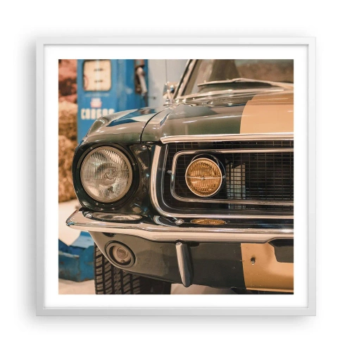 Póster en marco blanco - Encuentro con una leyenda - 60x60 cm