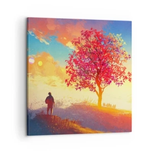 Cuadro sobre lienzo - Impresión de Imagen - Un peregrino en su destino - 60x60 cm