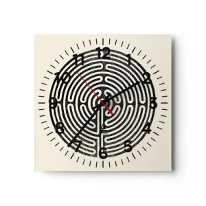 Reloj de pared - Reloj de vidrio - Orden misterioso - 40x40 cm