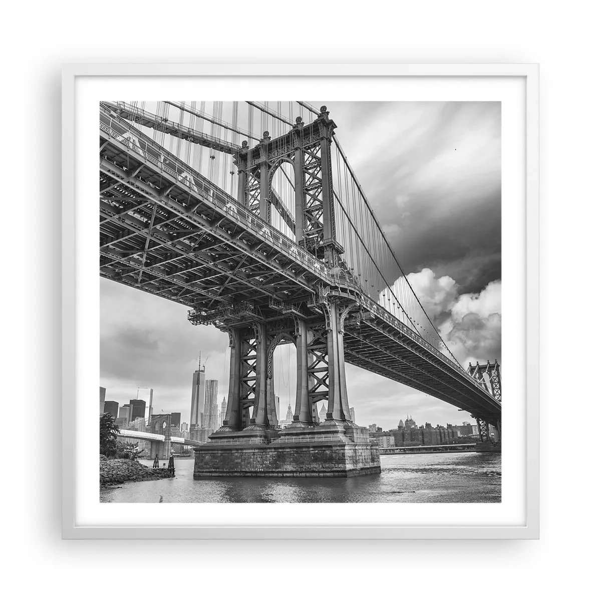 Póster en marco blanco - Al corazón de la ciudad - 60x60 cm