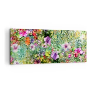 Cuadro sobre lienzo - Impresión de Imagen - En flores a la perdición - 100x40 cm