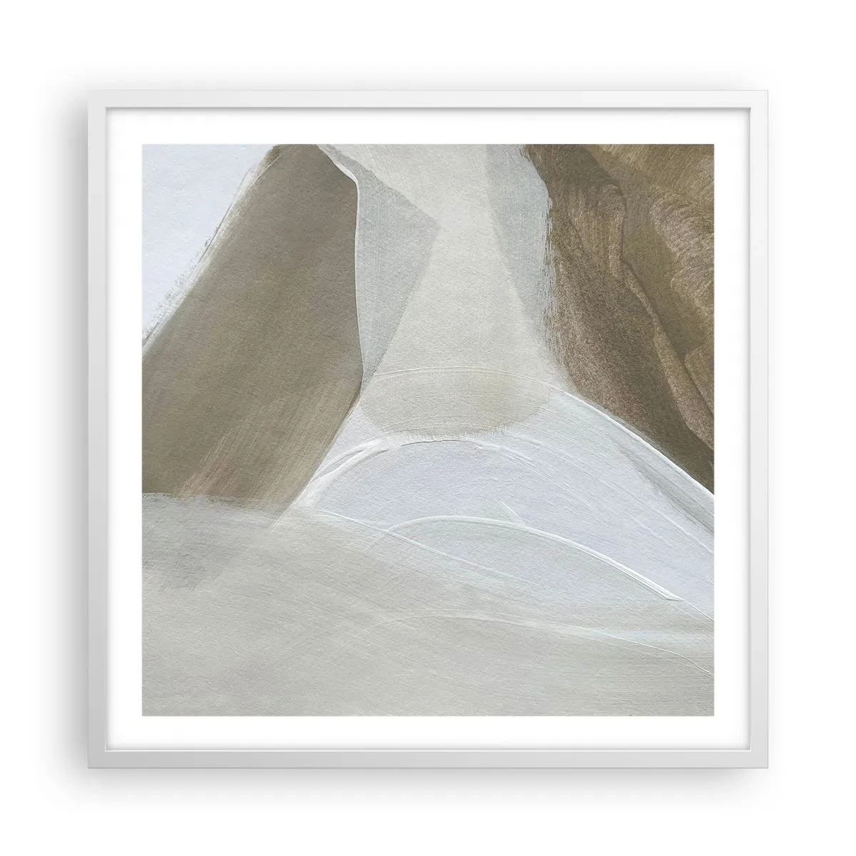 Póster en marco blanco - Ola de blanco - 60x60 cm