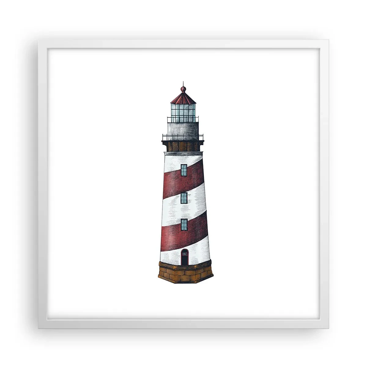 Póster en marco blanco - Siempre en guardia - 50x50 cm