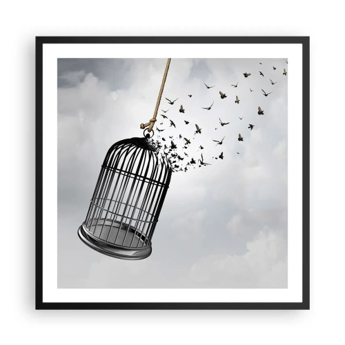 Póster en marco negro - Fe... Esperanza... ¡Libertad! - 60x60 cm