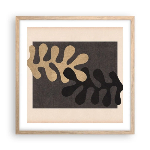 Póster en marco roble claro - Ausencia y complemento - 50x50 cm